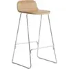 Image de Chaise de bar en chêne naturel et acier chrome 75 cm - Normann Copenhagen