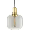 Image de Suspension en laiton et verre fumé 17 cm Amp Smoke/Brass - Normann Copenhagen