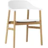 Image de Chaise avec accoudoirs en chêne et polypropylene blanc Herit blanc - Normann Copenhagen