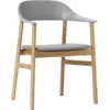Image de Chaise avec accoudoirs en chêne et cuir gris Herit Spectrum Leather Grey - Normann Copenhagen