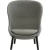 Image de Fauteuil haut en chêne noir et tissu gris Hyg - Normann Copenhagen