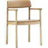 Image de Chaise avec accoudoirs en frêne laqué et cuir camel Timb Tan/ Ultra Leather Camel - Normann Copenhagen