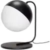Image de Hubsch Lampe de table en métal noir avec verre blanc