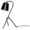 Image de Hubsch Lampe de table en métal noir avec détail en laiton