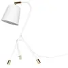 Image de Hubsch Lampe de table en métal blanc avec détail en laiton