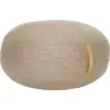 Image de Pouf galet en laine marron avec poignée en cuir - Hübsch