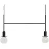 Image de Hubsch Suspension en métal noir avec deux sources de lumière