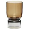 Image de Vase sur pied en verre ambre et gris 660ml - Hübsch