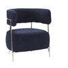 Image de Hubsch Chaise longue polyester / métal - bleu / nickel