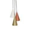 Image de Hubsch Lampe à suspension en métal - marron / beige / laiton