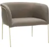 Image de Fauteuil en polyester marron et acier jaune Eyrie - Hübsch