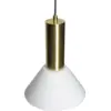 Image de Plafonnier rond en laiton brun et verre blanc Contrast 25cm - Hübsch