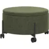 Image de Pouf conteneur en tissu vert 66 cm - Hübsch