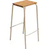 Image de Tabouret de bar en bois de frêne et métal sable Stilt - Hübsch