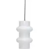 Image de Suspension en verre opale givré blanc brillant 15x25cm double Pilule - Hübsch