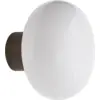 Image de Applique murale en verre opal blanc et base en chêne fumé 23cm Karl-Johan - New Works