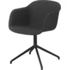 Image de Fauteuil noir piétement pivot et assise textile Fiber - Muuto