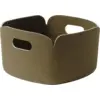 Image de Panier carré en fibres recyclées marron vert 28x28cm Restore - Muuto