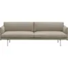 Image de Canapé 3 places en aluminium poli 220 cm Outline - Muuto