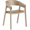 Image de Fauteuil en chêne naturel et assise en cuir Cover - Muuto