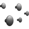Image de 5 Patères rondes en métal noir The Dots - Muuto