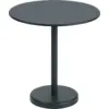 Image de Table ronde d'extérieur en acier noir 70 x 73 cm Linear - Muuto
