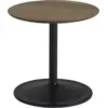 Image de Table d'appoint chêne fumé et aluminium noir D 48 x H 40 cm Soft - Muuto