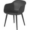 Image de Chaise noire piétement en bois chêne Fiber - Muuto