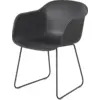 Image de Fauteuil noir piétement traîneau Fiber - Muuto