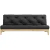 Image de Canapé-lit en pin massif avec matelas en coton gris foncé 140x200cm Fresh - Karup Design