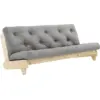 Image de Canapé-lit en pin massif avec matelas en coton gris 140x200cm Fresh - Karup Design