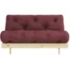 Image de Canapé-lit en pin massif avec matelas bordeaux 140x200cm Raw roots - Karup Design