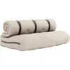 Image de Futon canapé convertible en coton beige 140x95x60cm Buckle-up - Karup Design