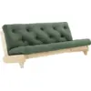 Image de Canapé-lit en pin massif avec matelas en coton vert olive 140x200cm Fresh - Karup Design