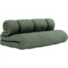Image de Futon canapé convertible en coton vert olive 140x95x60cm Buckle-up - Karup Design