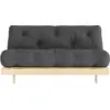 Image de Canapé-lit gris foncé en pin massif Roots 160 - Karup Design