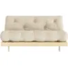 Image de Canapé-lit beige clair pin massif Roots 160 - Karup Design