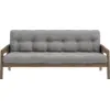 Image de Canapé-lit en bois de pin laqué marron foncé et tissu gris 204 x 130 cm Grab - Karup Design
