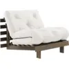 Image de Canapé-lit en pin carob brown et tissu naturel 90 x 200 cm Roots - Karup Design