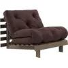Image de Canapé-lit en pin carob brown et tissu marron 90 x 200 cm Roots - Karup Design