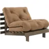 Image de Canapé-lit en pin carob brown et tissu mocca 90 x 200 cm Roots - Karup Design