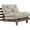 Image de Canapé-lit en pin carob brown et lin 90 x 200 cm Roots - Karup Design