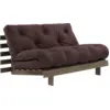Image de Canapé-lit en pin carob brown et tissu marron 140 x 200 cm Roots - Karup Design