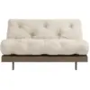 Image de Canapé-lit en pin carob brown et tissu beige 140 x 200 cm Roots - Karup Design