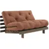 Image de Canapé-lit en pin carob brown et tissu argile 140 x 200 cm Roots - Karup Design