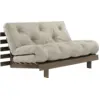 Image de Canapé-lit en pin carob brown et lin 140 x 200 cm Roots - Karup Design