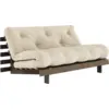 Image de Canapé-lit en pin carob brown et tissu beige 160 x 200 cm Roots - Karup Design