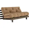 Image de Canapé-lit en pin carob brown et tissu mocca 160 x 200 cm Roots - Karup Design