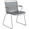 Image de Chaise en métal et plastique gris foncé avec accoudoirs CLICK - Houe