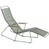 Image de Chaise lounge modulable en métal et plastique vert olive CLICK - Houe